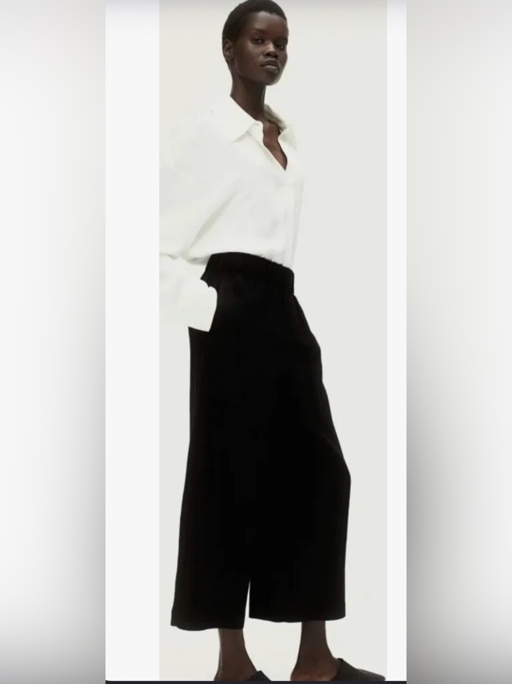 H&M Black Wide-Leg Culotte Pants M - Picture 1 of 5